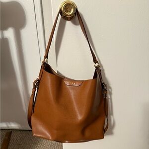Lauren Ralph Lauren Tan Leather Shoulder Bag